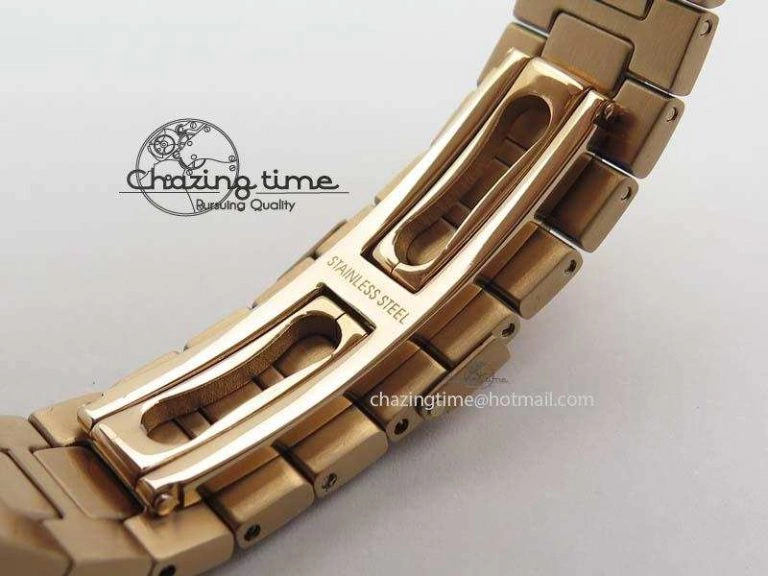 Nautilus Jumbo 5711 RG BP Maker Best Edition Back Textured Dial On RG Bracelet A324CS