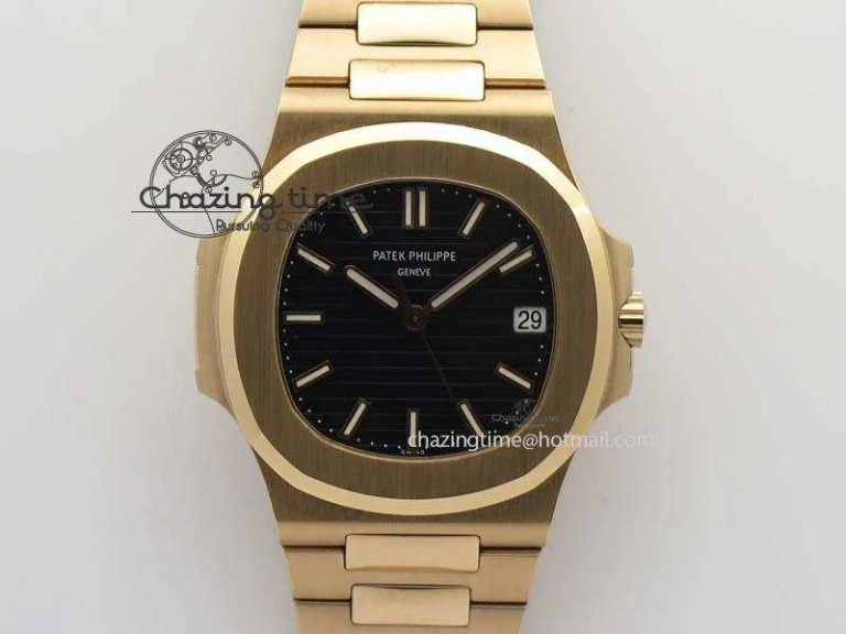 Nautilus Jumbo 5711 RG BP Maker Best Edition Back Textured Dial On RG Bracelet A324CS