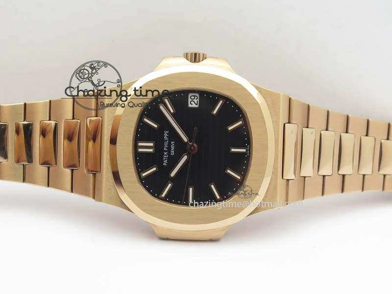 Nautilus Jumbo 5711 RG BP Maker Best Edition Back Textured Dial On RG Bracelet A324CS