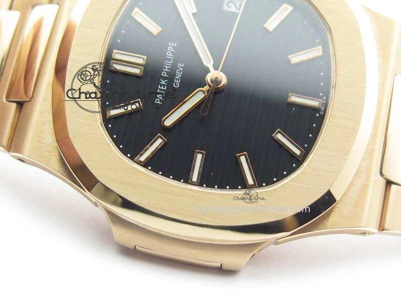 Nautilus Jumbo 5711 RG BP Maker Best Edition Back Textured Dial On RG Bracelet A324CS