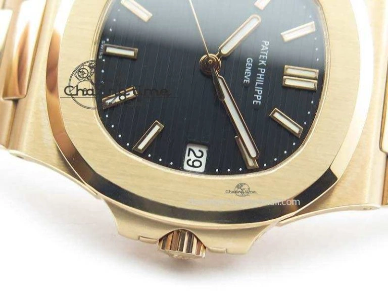Nautilus Jumbo 5711 RG BP Maker Best Edition Back Textured Dial On RG Bracelet A324CS
