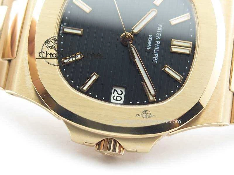 Nautilus Jumbo 5711 RG BP Maker Best Edition Back Textured Dial On RG Bracelet A324CS