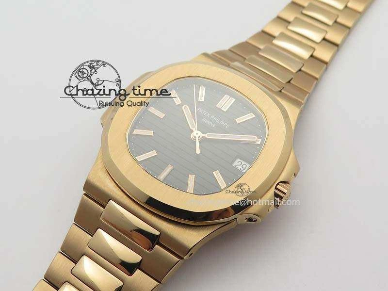 Nautilus Jumbo 5711 RG BP Maker Best Edition Back Textured Dial On RG Bracelet A324CS