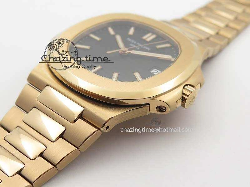 Nautilus Jumbo 5711 RG BP Maker Best Edition Back Textured Dial On RG Bracelet A324CS