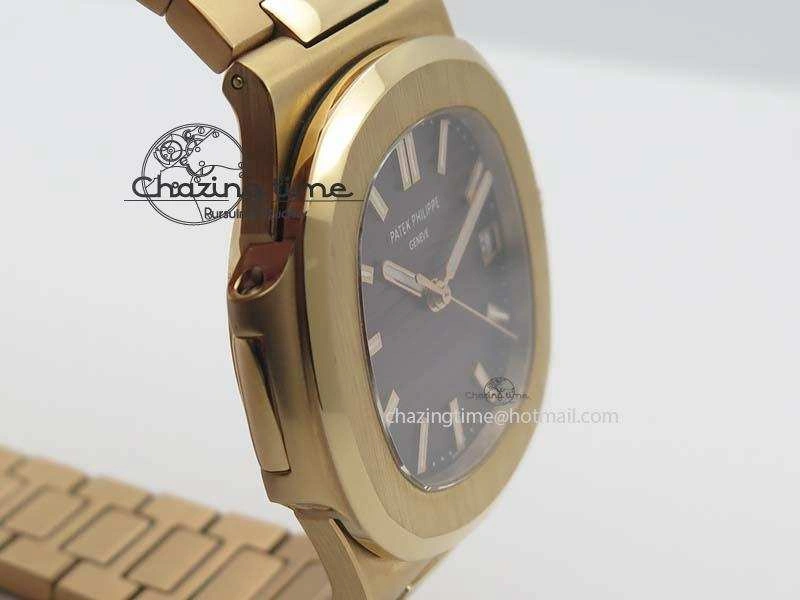 Nautilus Jumbo 5711 RG BP Maker Best Edition Brown Textured Dial On RG Bracelet A324CS