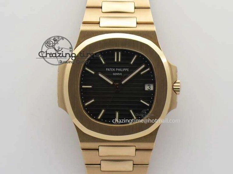 Nautilus Jumbo 5711 RG BP Maker Best Edition Gray Textured Dial On RG Bracelet A324CS