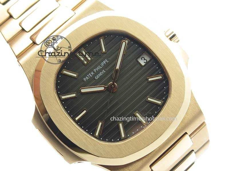 Nautilus Jumbo 5711 RG BP Maker Best Edition Gray Textured Dial On RG Bracelet A324CS