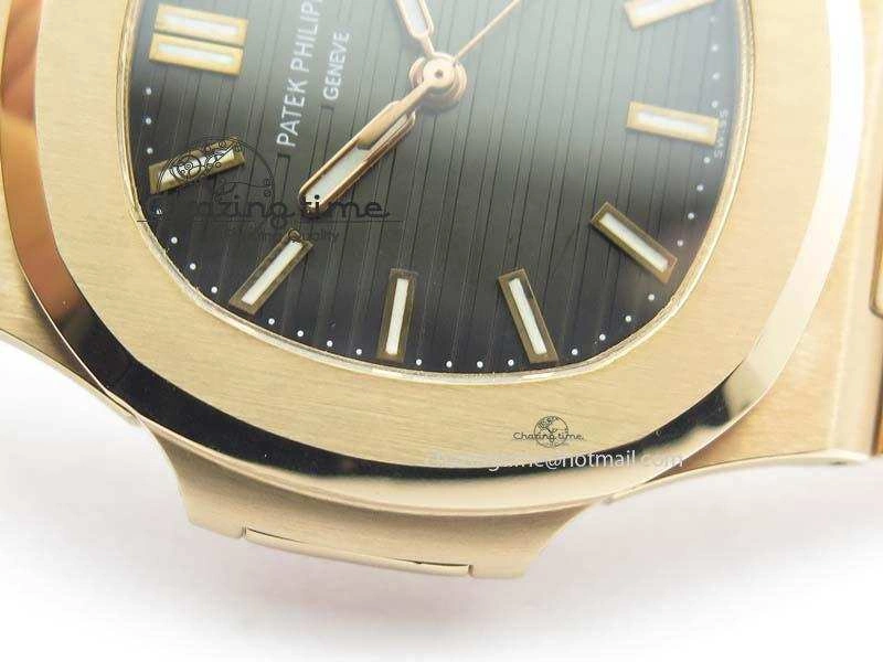 Nautilus Jumbo 5711 RG BP Maker Best Edition Gray Textured Dial On RG Bracelet A324CS