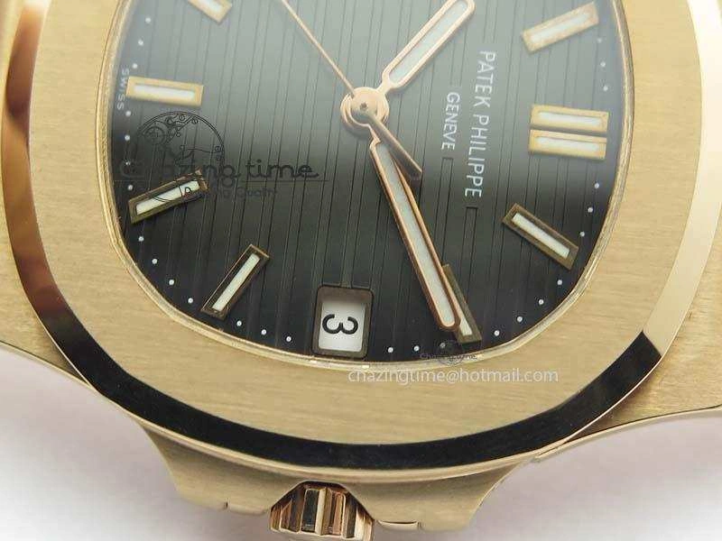Nautilus Jumbo 5711 RG BP Maker Best Edition Gray Textured Dial On RG Bracelet A324CS