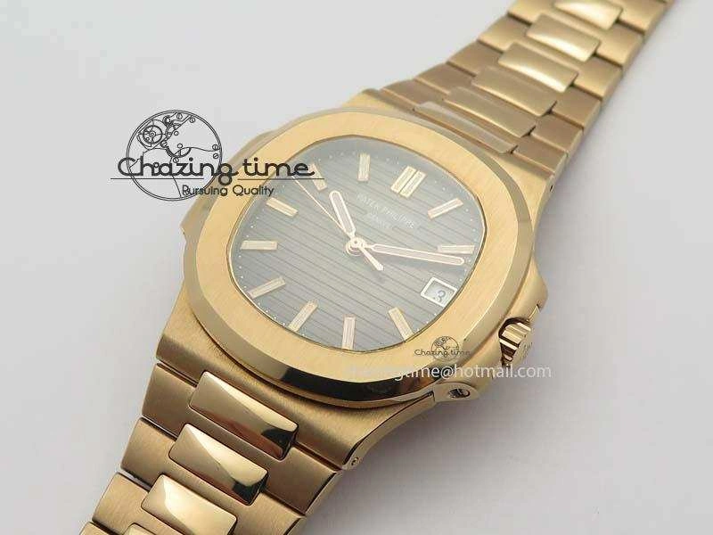 Nautilus Jumbo 5711 RG BP Maker Best Edition Gray Textured Dial On RG Bracelet A324CS