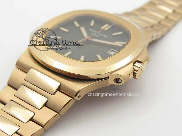 Nautilus Jumbo 5711 RG BP Maker Best Edition Gray Textured Dial On RG Bracelet A324CS