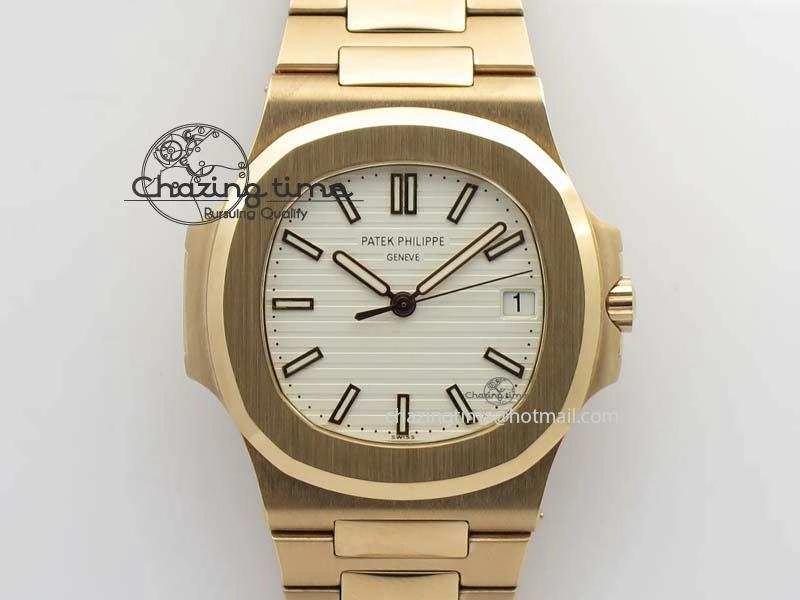 Nautilus Jumbo 5711 RG BP Maker Best Edition White Textured Dial On RG Bracelet A324CS