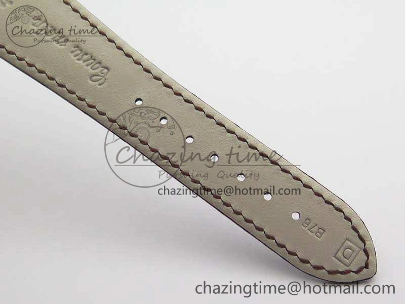 Nautilus Jumbo 5711 RG Full Paved Diamonds White Dial On Brown Croc Leather Strap A324