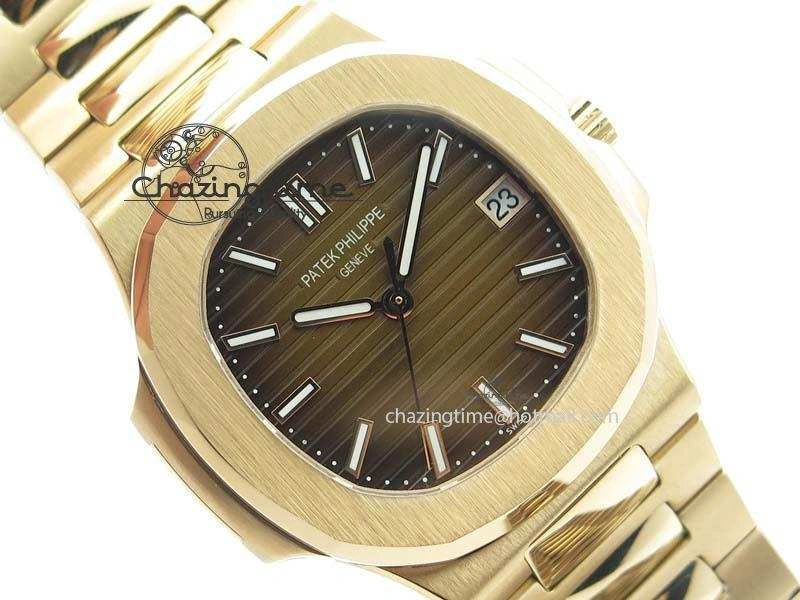 Nautilus Jumbo 5711 RG JJF Best Version Brown Dial On RG Bracelet A324CS