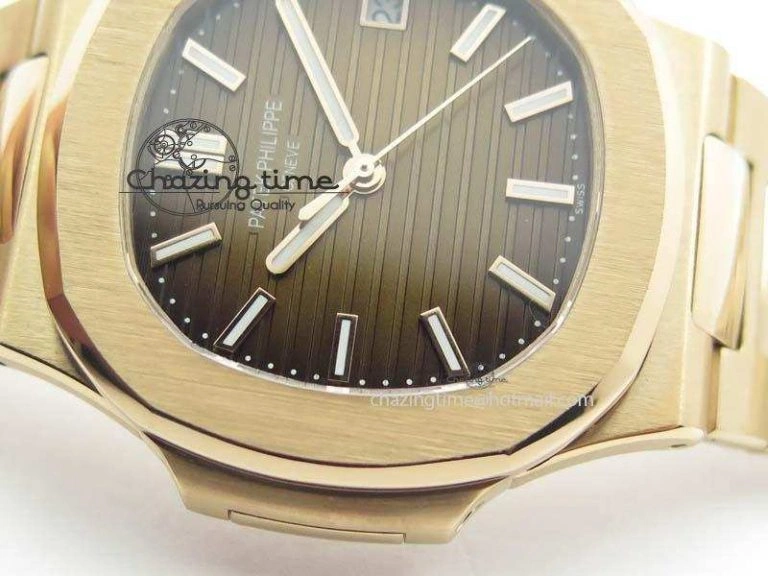Nautilus Jumbo 5711 RG JJF Best Version Brown Dial On RG Bracelet A324CS