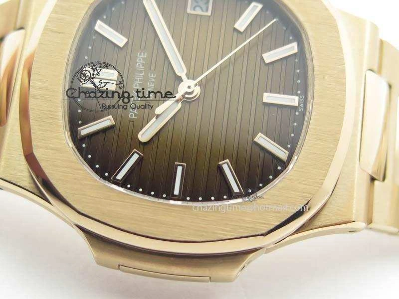 Nautilus Jumbo 5711 RG JJF Best Version Brown Dial On RG Bracelet A324CS