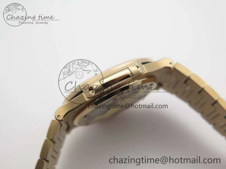 Nautilus Jumbo 5711 RG PF 1:1 Best Edition Brown Textured Dial On RG Bracelet A324 Clone