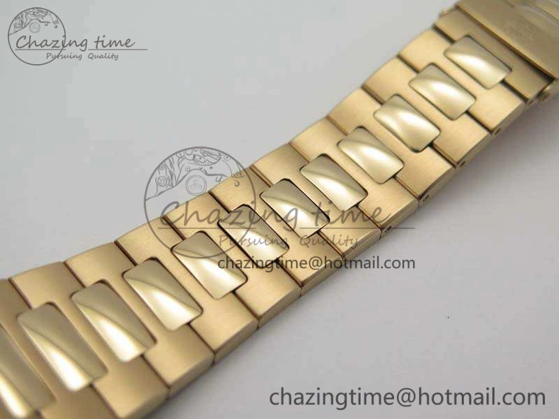 Nautilus Jumbo 5711 RG PF 1:1 Best Edition Brown Textured Dial On RG Bracelet A324 Clone