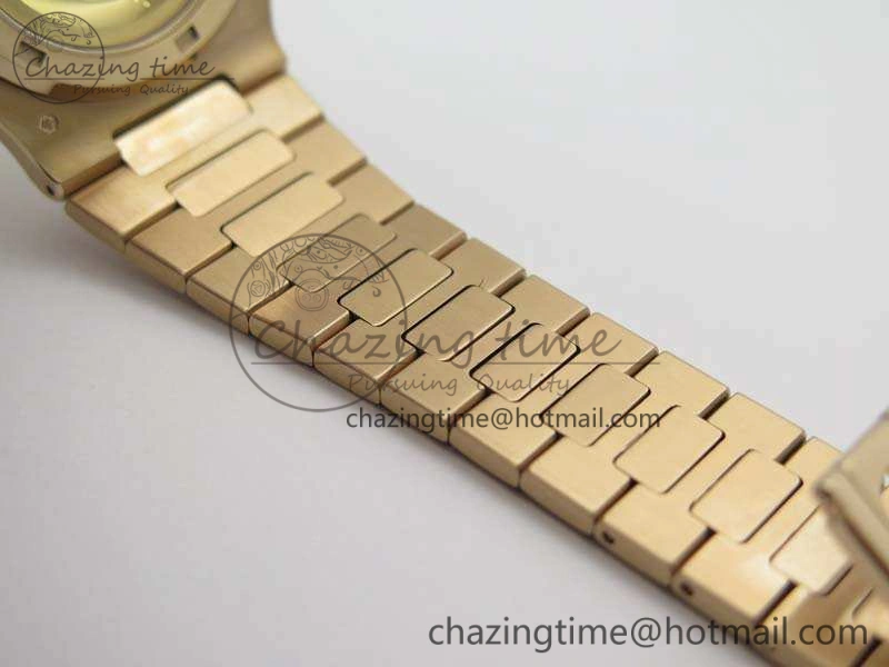 Nautilus Jumbo 5711 RG PF 1:1 Best Edition Brown Textured Dial On RG Bracelet A324 Clone