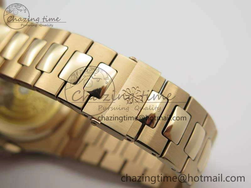 Nautilus Jumbo 5711 RG PF 1:1 Best Edition Brown Textured Dial On RG Bracelet A324 Clone