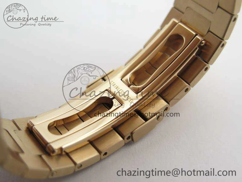 Nautilus Jumbo 5711 RG PF 1:1 Best Edition Brown Textured Dial On RG Bracelet A324 Clone