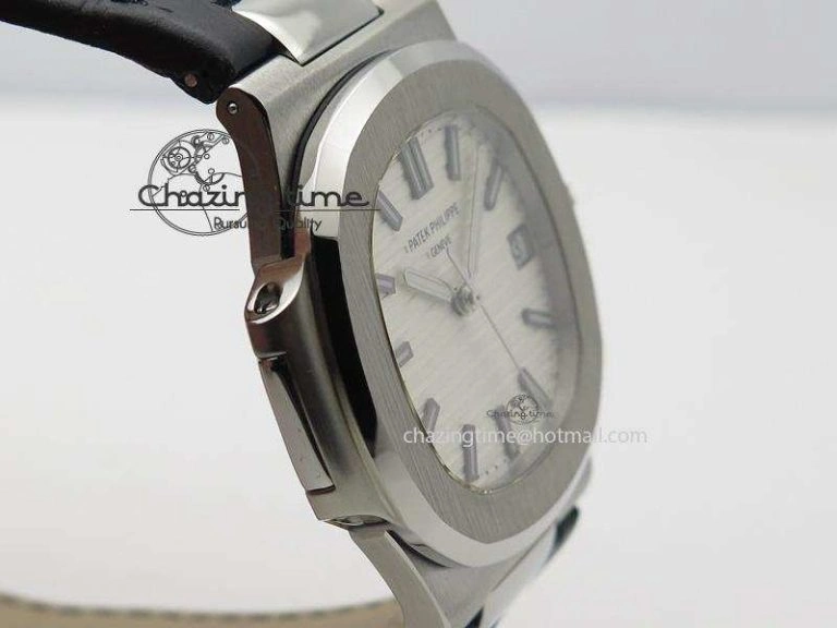 Nautilus Jumbo 5711 SS BP-Maker V2 Edition White Dial On Black Leather Strap MIYOTA 9015 PP324CS