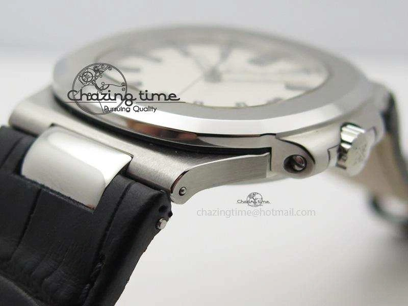 Nautilus Jumbo 5711 SS BP-Maker V2 Edition White Dial On Black Leather Strap MIYOTA 9015 PP324CS