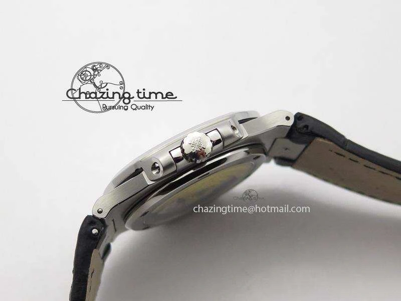 Nautilus Jumbo 5711 SS BP-Maker V2 Edition White Dial On Black Leather Strap MIYOTA 9015 PP324CS