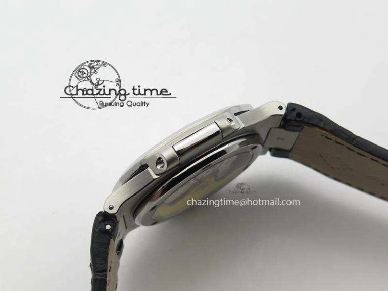 Nautilus Jumbo 5711 SS BP-Maker V2 Edition White Dial On Black Leather Strap MIYOTA 9015 PP324CS