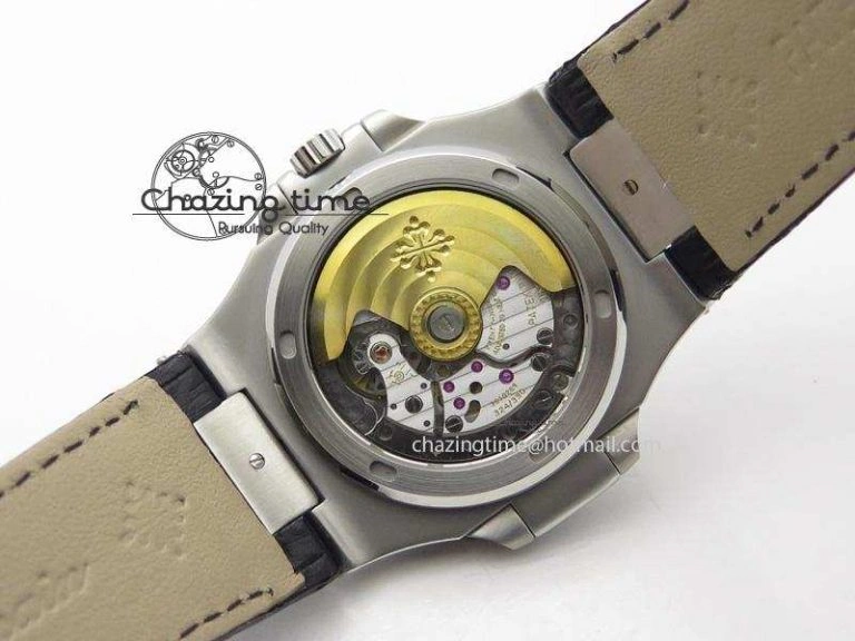 Nautilus Jumbo 5711 SS BP-Maker V2 Edition White Dial On Black Leather Strap MIYOTA 9015 PP324CS