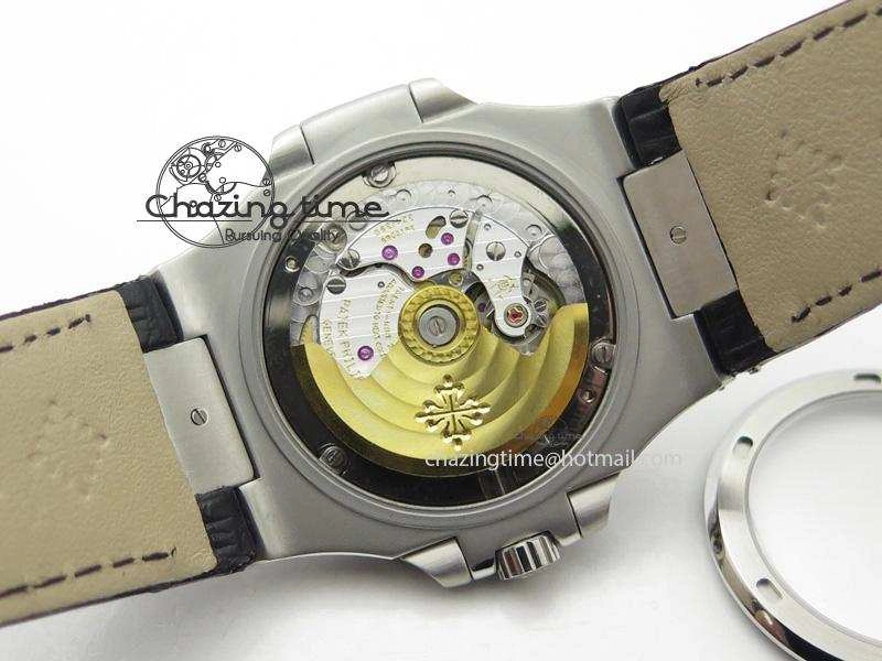 Nautilus Jumbo 5711 SS BP-Maker V2 Edition White Dial On Black Leather Strap MIYOTA 9015 PP324CS