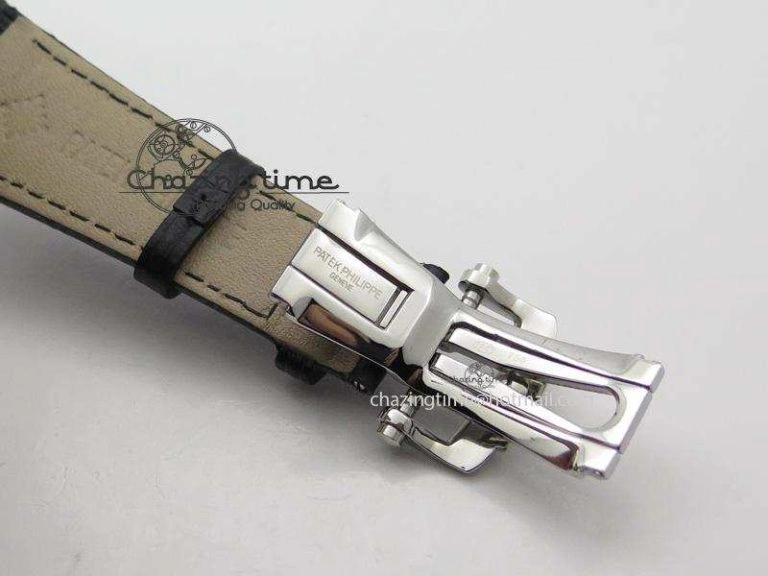 Nautilus Jumbo 5711 SS BP-Maker V2 Edition White Dial On Black Leather Strap MIYOTA 9015 PP324CS