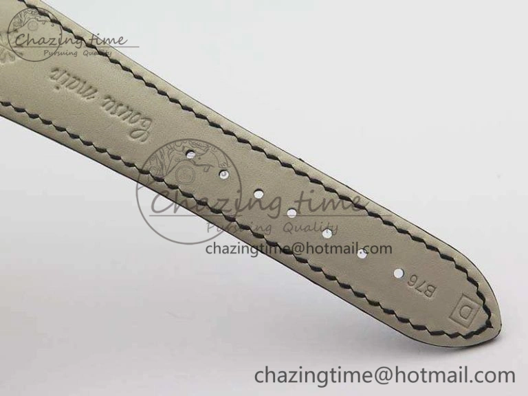 Nautilus Jumbo 5711 SS Full Paved Diamonds White Dial On Black Croc Leather Strap A324