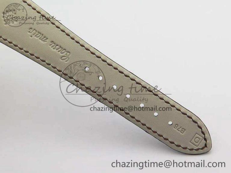 Nautilus Jumbo 5711 Tourbillon RG Full Paved Diamonds White Dial On Brown Croc Leather Strap