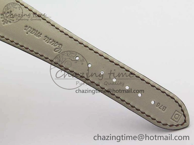 Nautilus Jumbo 5711 Tourbillon YG Full Paved Diamonds White Dial On Brown Croc Leather Strap