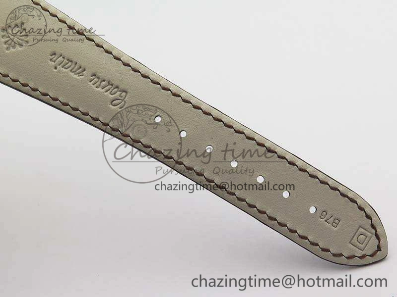 Nautilus Jumbo 5711 Tourbillon YG Full Paved Diamonds White Dial On Brown Croc Leather Strap