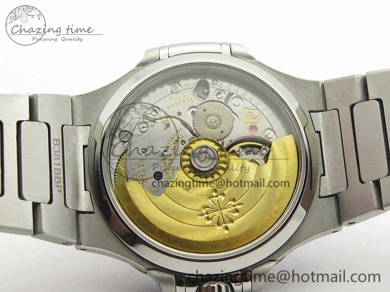 Nautilus Jumbo Ladies 7018 PF 1:1 Best Edition Gray Textured Dial On SS Bracelet A324 Clone