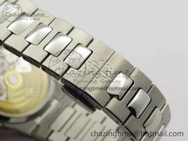 Nautilus Jumbo Ladies 7018 PF 1:1 Best Edition Gray Textured Dial On SS Bracelet A324 Clone