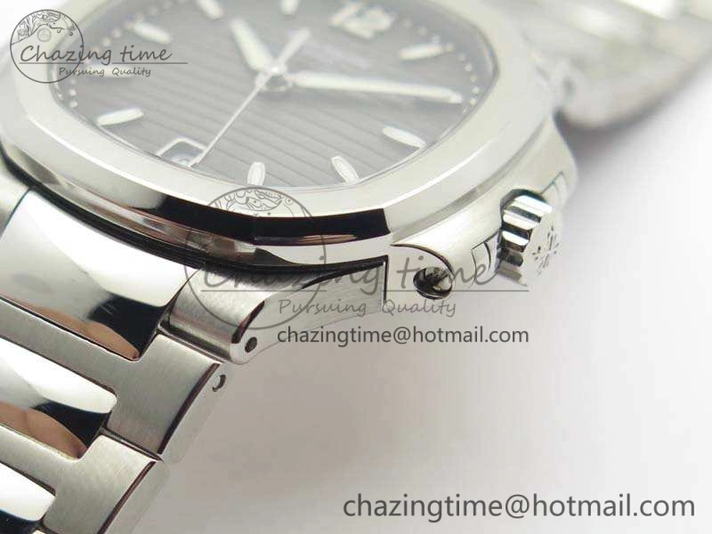 Nautilus Jumbo Ladies 7018 PF 1:1 Best Edition Gray Textured Dial On SS Bracelet A324 Clone