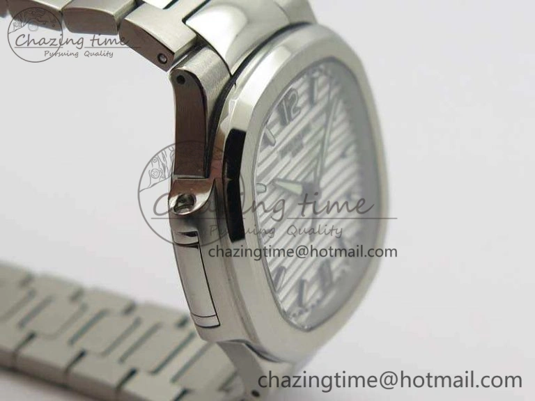 Nautilus Jumbo Ladies 7018 PF 1:1 Best Edition White Textured Dial On SS Bracelet A324 Clone