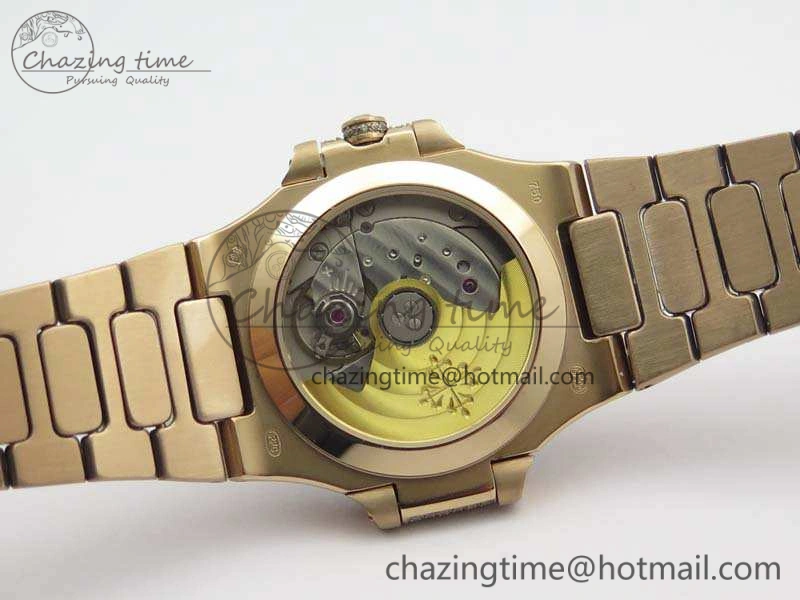 Nautilus Jumbo Ladies 7021 RG Full Paved Diamonds On Diamonds Plated RG Bracelet MIYOTA 9015