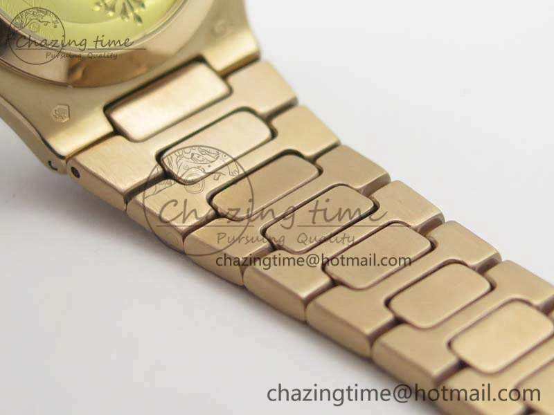 Nautilus Jumbo Ladies 7021 RG Full Paved Diamonds On Diamonds Plated RG Bracelet MIYOTA 9015