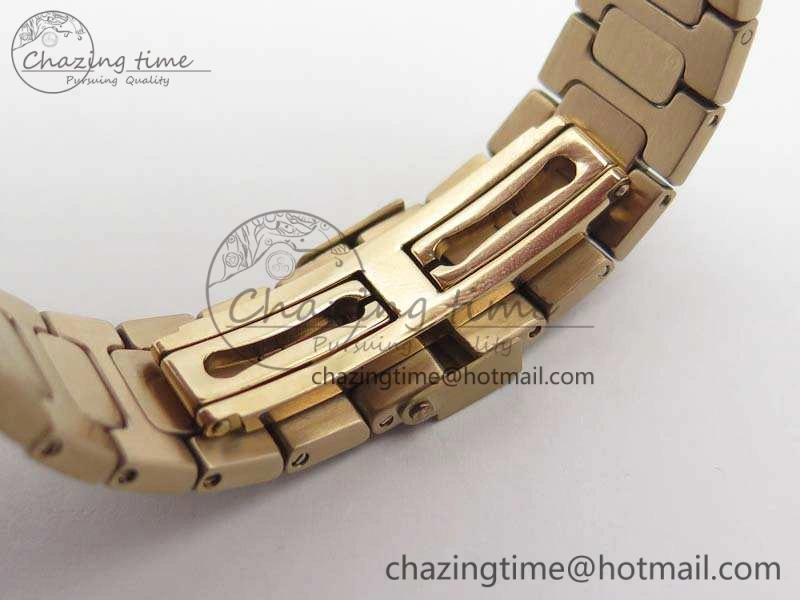 Nautilus Jumbo Ladies 7021 RG Full Paved Diamonds On Diamonds Plated RG Bracelet MIYOTA 9015