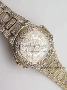 Nautilus Jumbo Ladies 7021 RG Full Paved Diamonds On Diamonds Plated RG Bracelet MIYOTA 9015