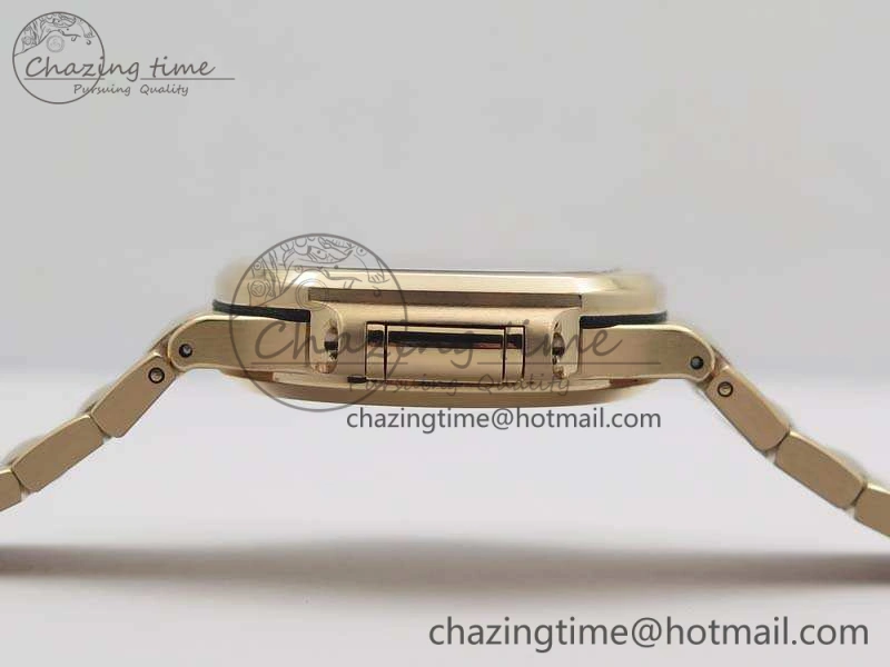 Nautilus Jumbo Ladies 7118 RG PF 1:1 Best Edition Gold Textured Dial On RG Bracelet A324 Clone