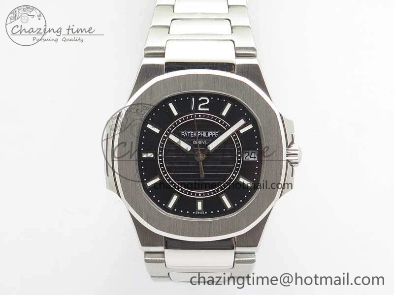 Nautilus Ladies 7011 SS JJF 1:1 Best Edition Black Dial On SS Bracelet ETA Quartz
