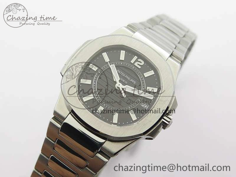 Nautilus Ladies 7011 SS JJF 1:1 Best Edition Black Dial On SS Bracelet ETA Quartz