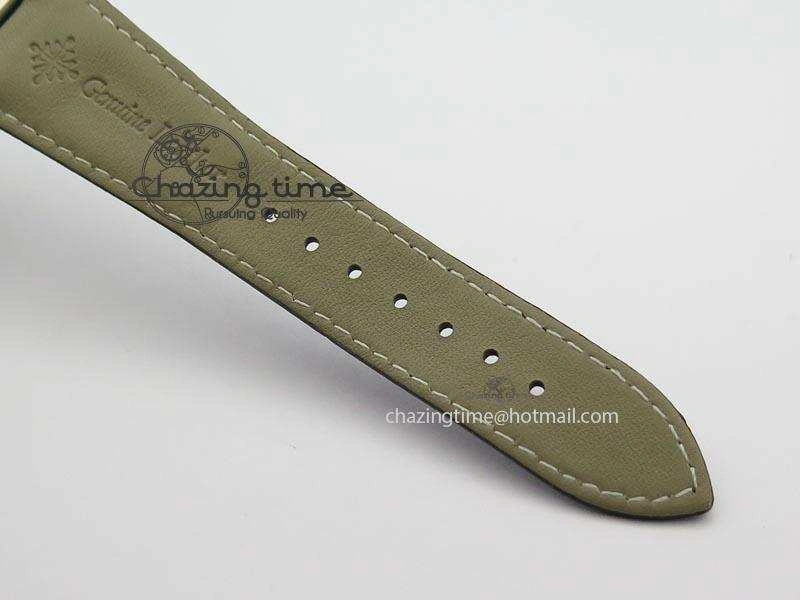 Nautilus Moonphase SS Gray Dial On Black Leather Strap MIYOTA 9015 PP324CS