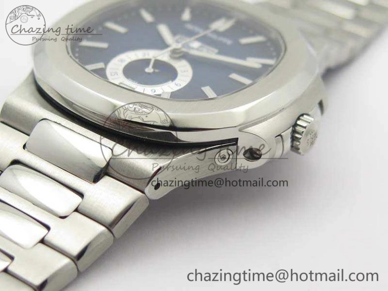 Nautilus Moonphase SS KMF Blue Dial On SS Bracelet Calendar Movement V2