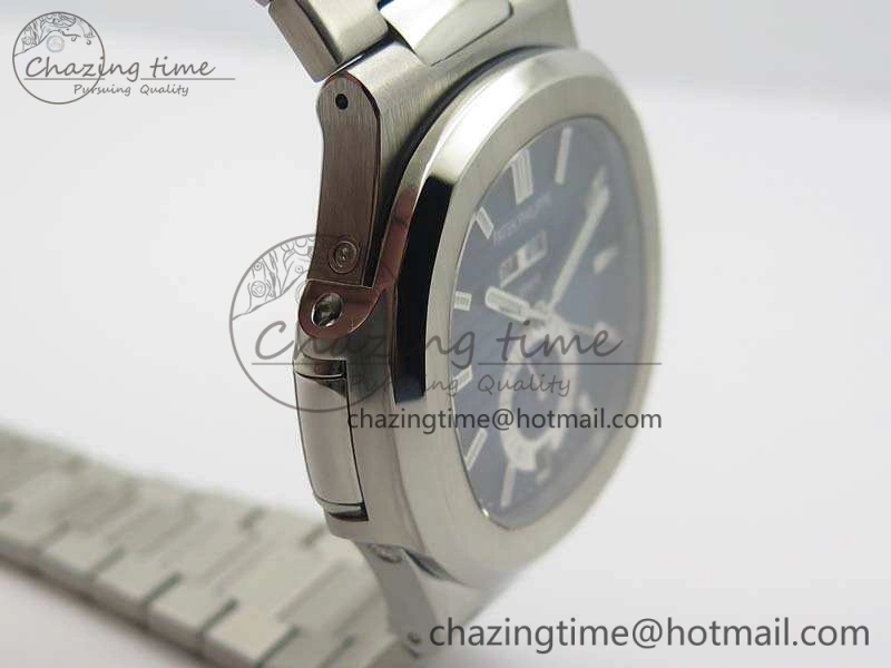 Nautilus Moonphase SS KMF Blue Dial On SS Bracelet Calendar Movement V2